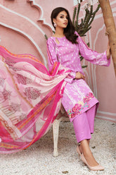 3-piece Unstitched Embroidered Swiss With Chiffon Dupatta CM-06